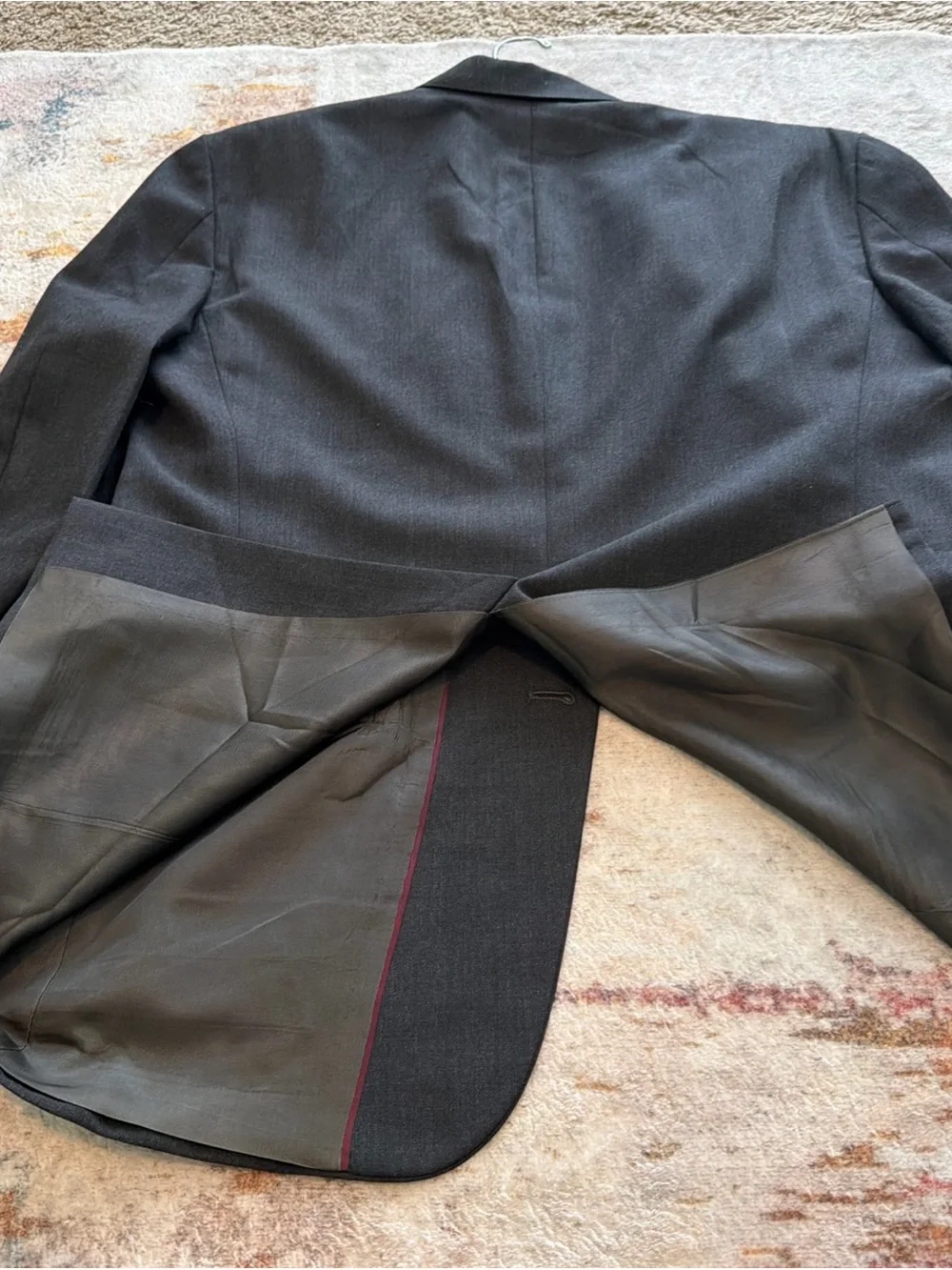 Vintage Stafford Mens Blazer 43R GRAYISH black Coat Jacket.